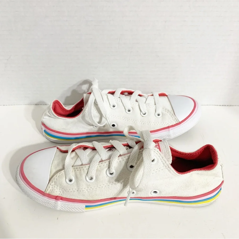 Converse Chuck Taylor All Star Canvas Sneakers Rainbow Stripes Size 3 Big Kids